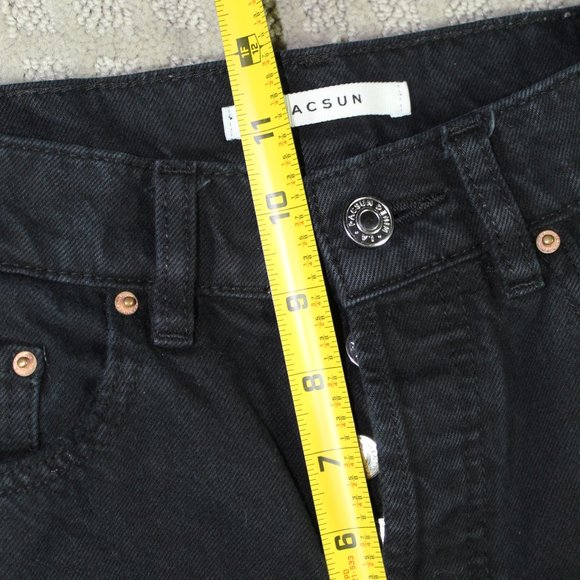 Pacsun Size 25 Black Destroyed Wide Leg Baggy Button Fly Jeans - NWOT - Picture 4 of 6